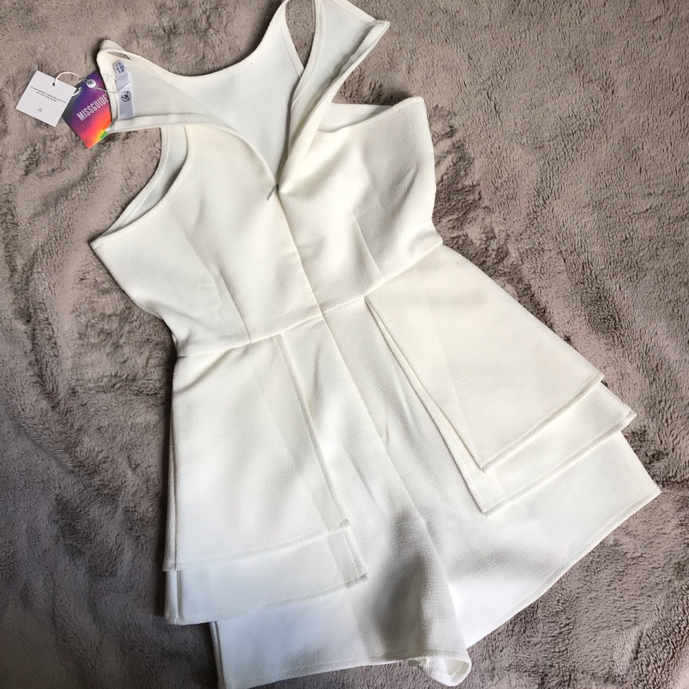 Misguided Racer Neck Peplum Playsuit - Picture 5 of 8